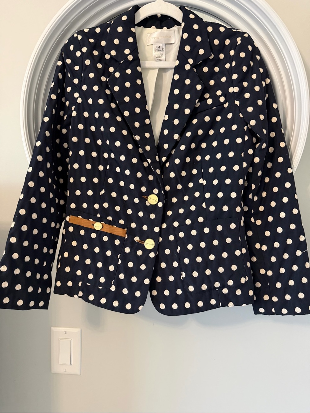Anthropologie Corey Lynn Calter Polka Dot Point Blazer - Size 4